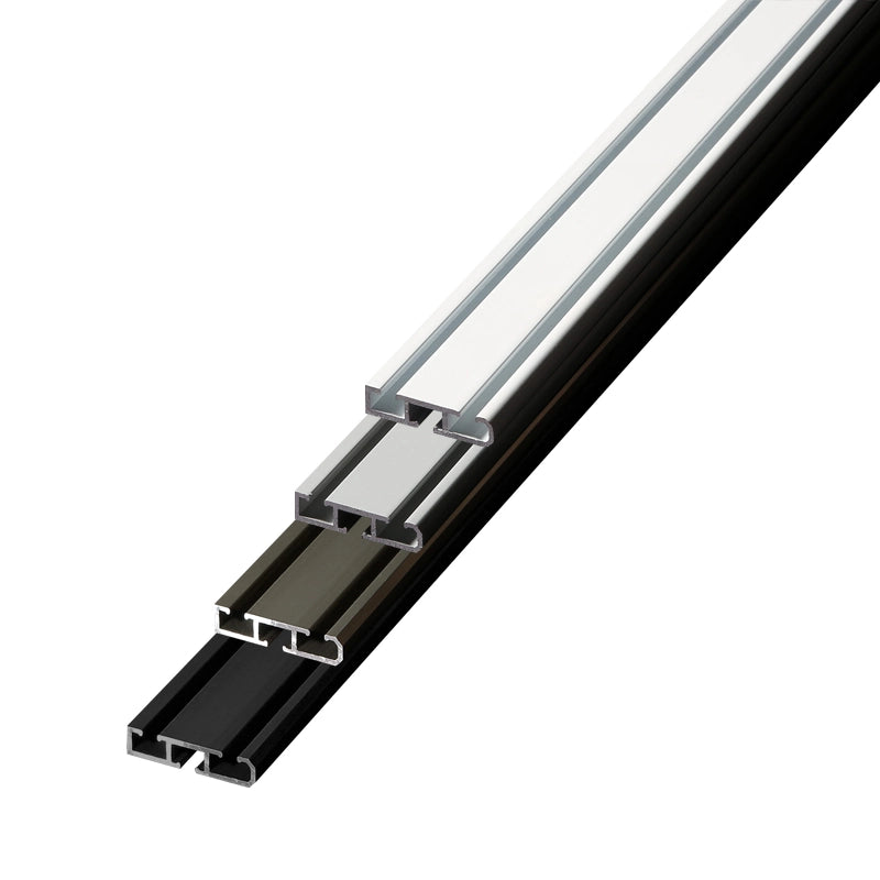 Döfix APS 1/2 – 1-/2-läufige flache Aluminium-Gardinenschiene mit optionaler Design-Blende