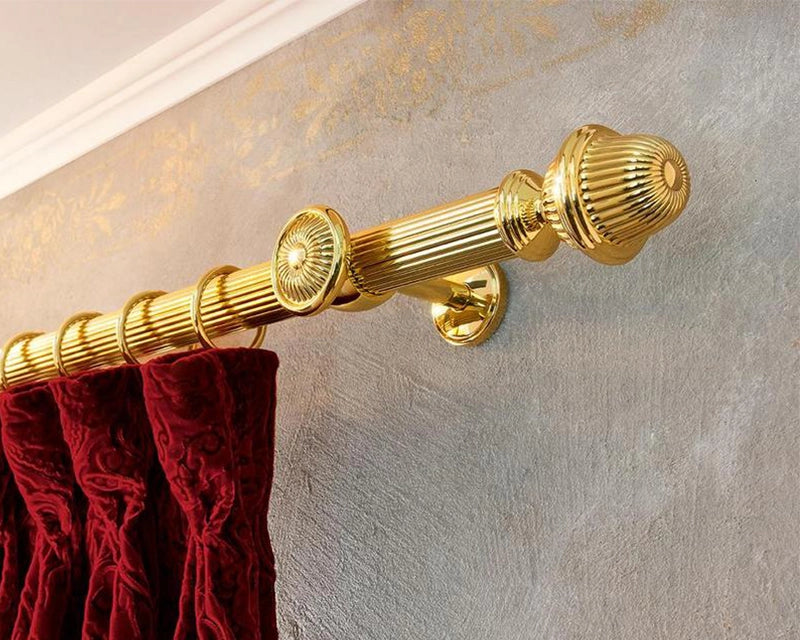 Extravagante Prestige Vorhangstange Messing Ø 35 mm Barock-Stil