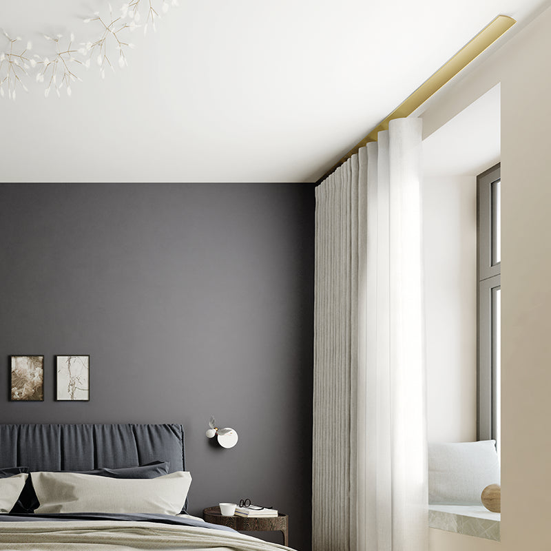Interstil W2 – hochwertige Design-Wellenvorhangschiene zur Deckenmontage