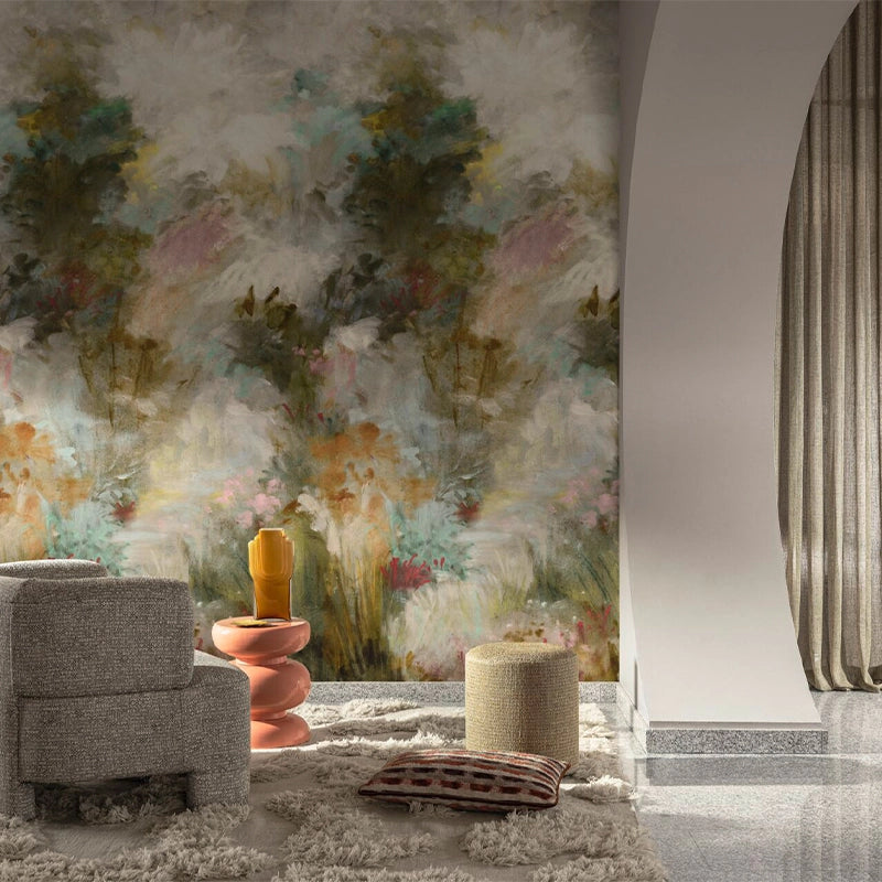 All My Love – Designvorhang mit abstrakter malerischer Traumlandschaft Leinenmischgewebe