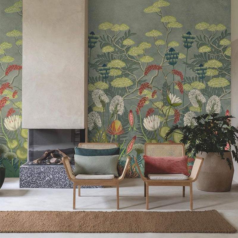 Blossom Heart – halbtransparenter Leinenvorhang nach Maß mit Urban-Jungle-Blattmuster