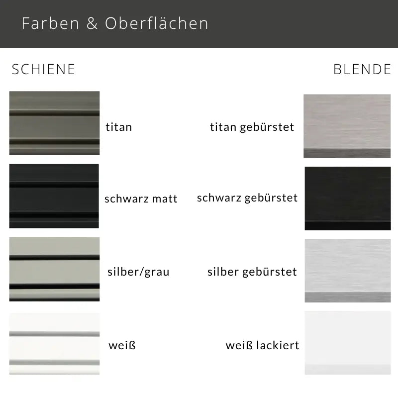 Döfix APS 2/3 – 3-läufige flache Aluminium-Gardinenschiene mit optionaler Design-Blende