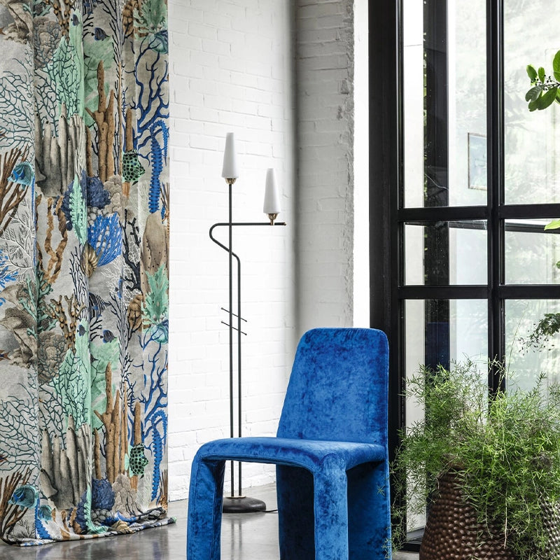 Fabulous Reef – ausgefallener Design Vorhang nach Maß mit tropischer Unterwasserwelt Korallenriff Tropenfische, 3 Farben