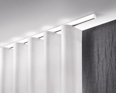 Interstil Zero.2 – moderne 1-läufige Gardinenschiene quadratisch 20mm zur Deckenmontage