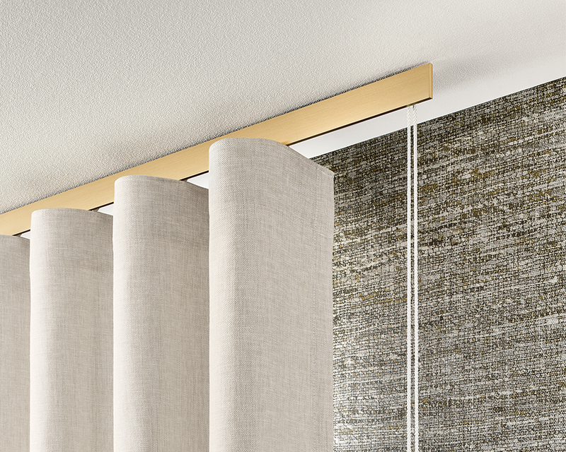 Interstil Sphäre Schnurzug – 1-läufige Innenlauf-Gardinenschiene zur Deckenmontage
