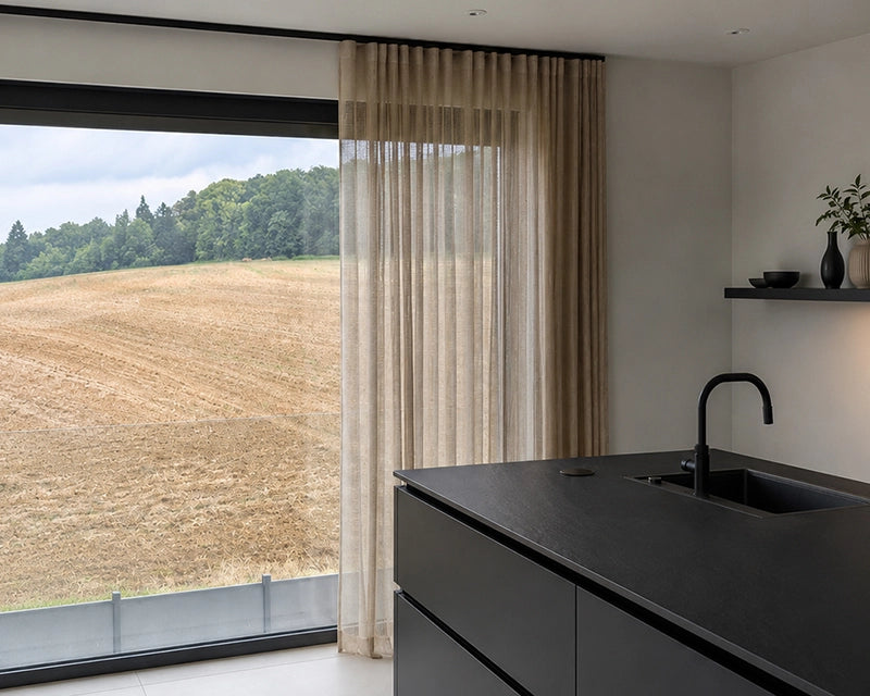 Interstil Helix – moderne 1-/2-läufige Innenlauf-Gardinenschiene zur Deckenmontage