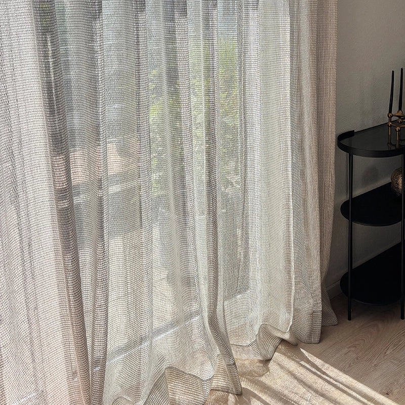 Marble – natürlicher Vorhang halbtransparent nach Maß mit moderner Netzstruktur in Naturtönen