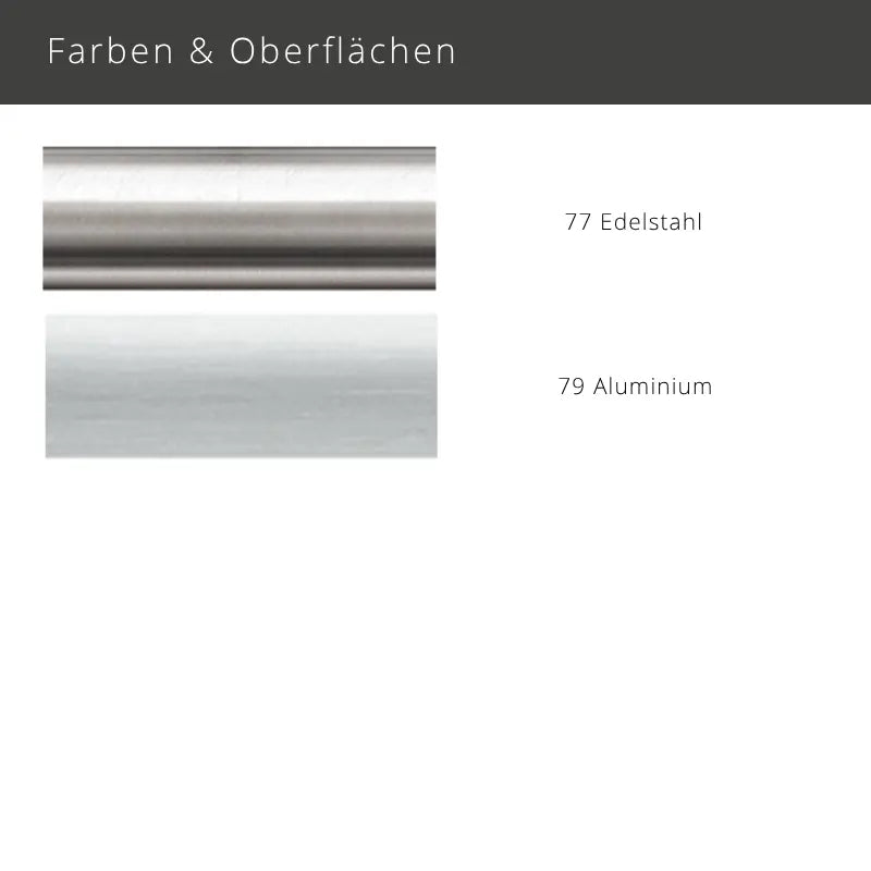 Interstil Diskurs – 1-/2-läufige moderne Innenlauf-Gardinenstange 16mm zur Wandmontage