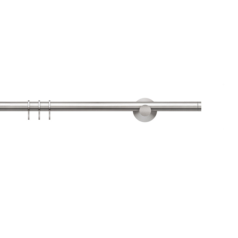 Interstil Sojus – 1-/2-läufige moderne Edelstahl-Vorhangstange Ø 20 mm zur Wandmontage