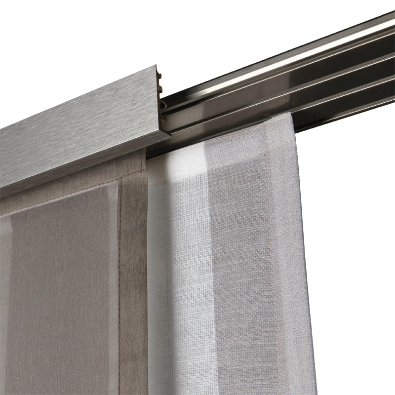 Döfix APS 3/4 – 4-läufige flache Aluminium-Gardinenschiene mit optionaler Design-Blende