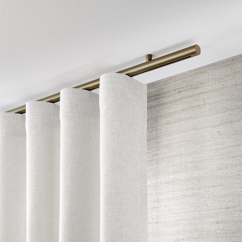 Interstil Corpus.25 W – moderne runde Wellenvorhangstange zur Deckenmontage biegbar