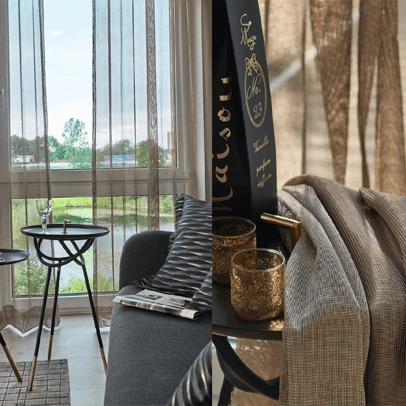 Shine – transparenter edler Marquisette-Vorhang nach Maß mit dezentem Metallic Effekt