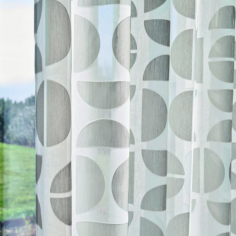 Motivo – transparenter Fil-Coupé-Vorhang nach Maß mit modernem grafischem Muster