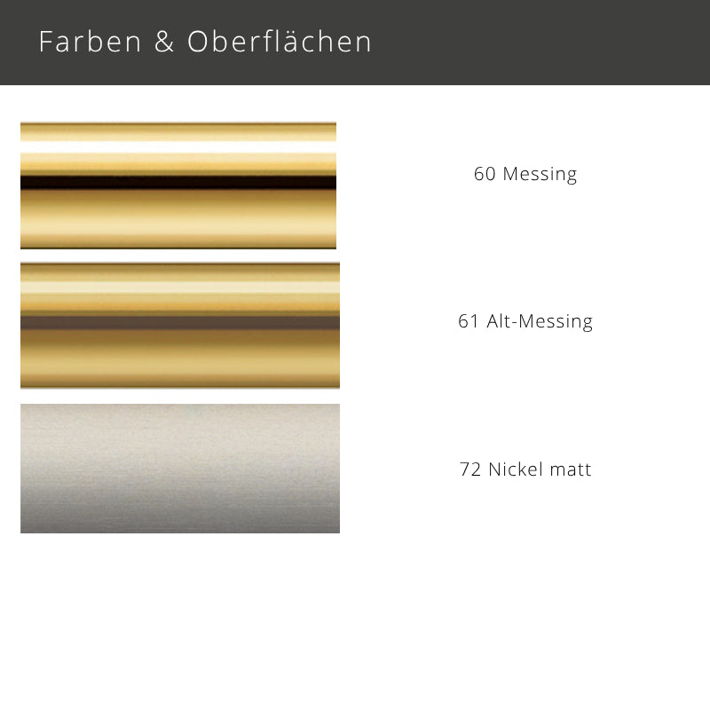 Interstil Regent – 1-/2-läufige luxuriöse Messing-Vorhangstange mit Kristallglas Wandmontage 30mm