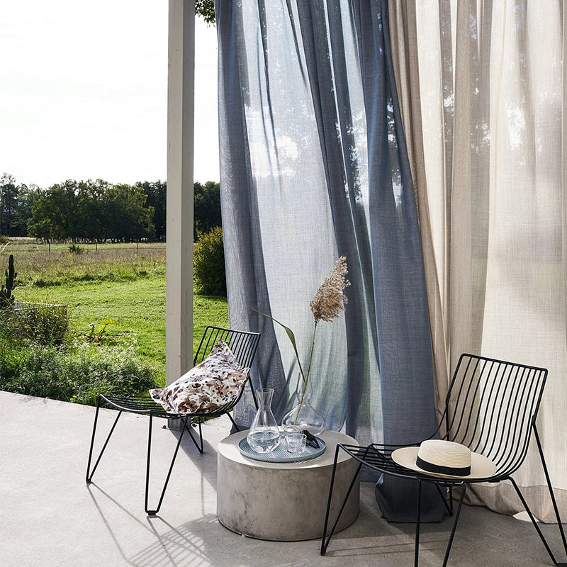 Wind Uni – halbtransparenter Outdoor-Vorhang nach Maß mit Leinenoptik