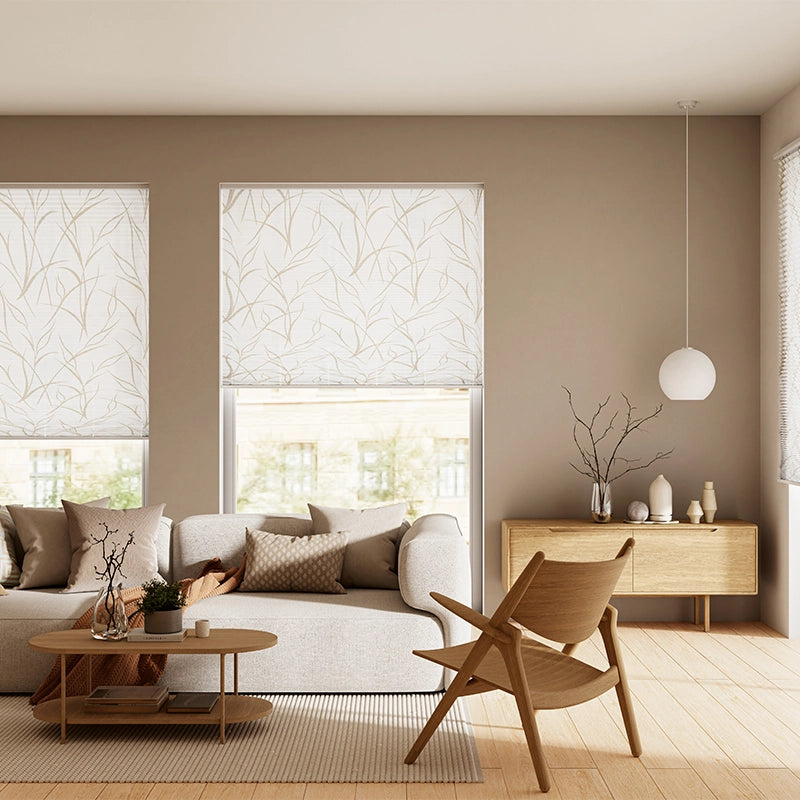 Tilda – hochwertiges lichtdurchlässiges Plissee nach Maß mit feiner Textilstruktur Design Blätter, 4 moderne Farben