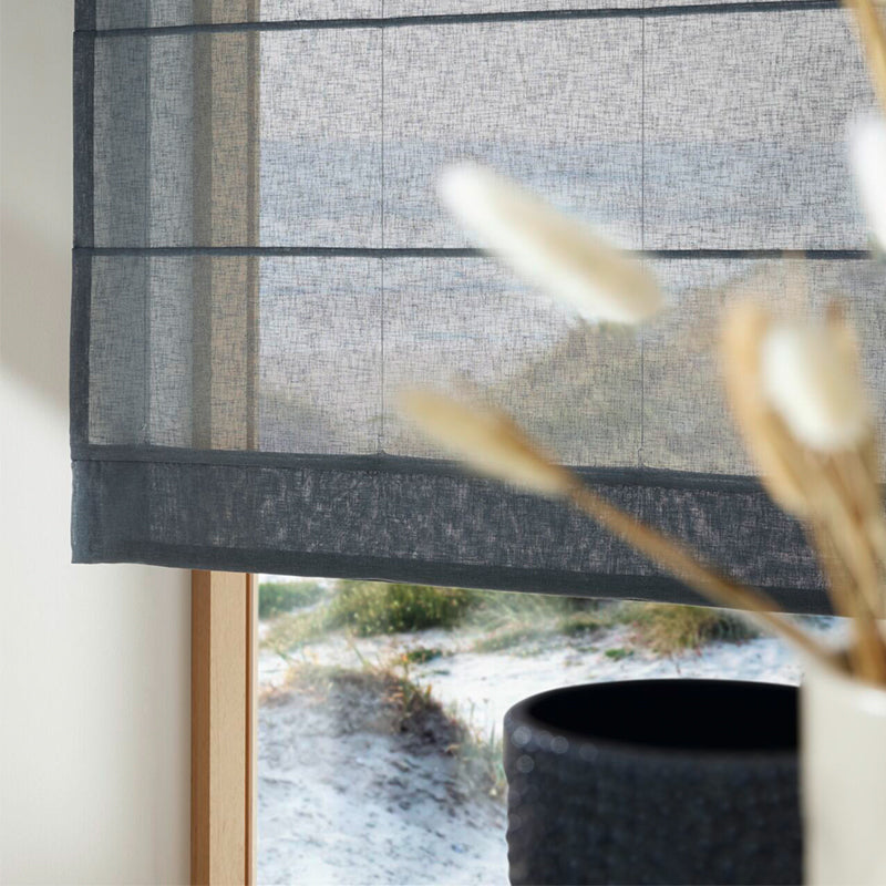 Elegantes transparentes Raffrollo Light Breeze – natürliche Leinenoptik nach Maß