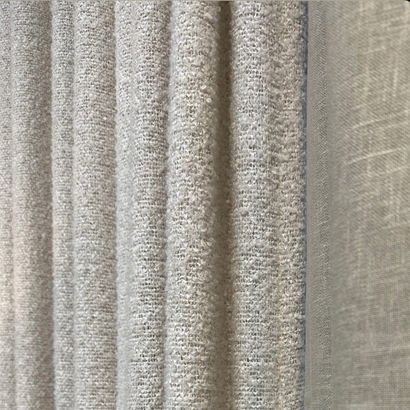 Malva – blickdichter Vorhang in hochwertiger Bouclé-Optik natürlicher Look nach Maß