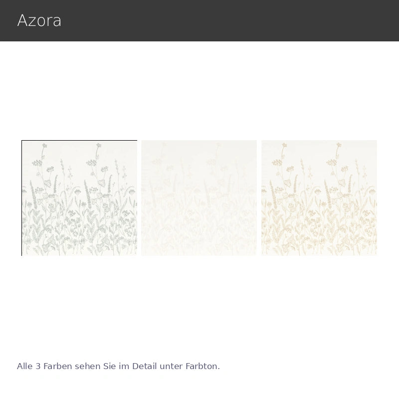 Azora - hochwertige transparente Gardine nach Maß mit floraler Stickerei, feiner Leinenoptik Blumensockel