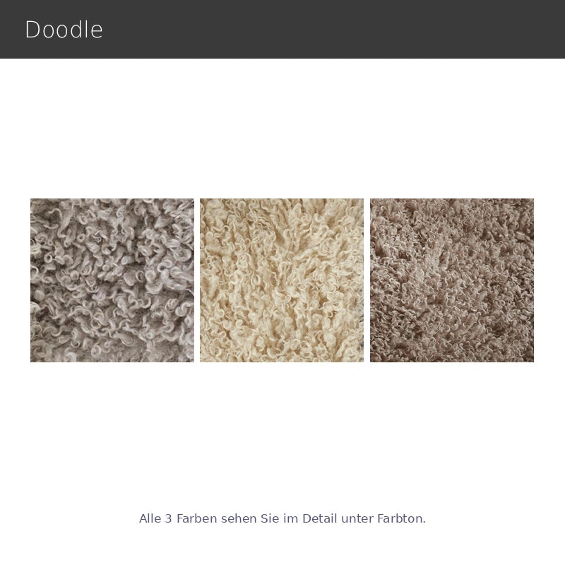 Doodle – exklusiver flauschiger Fellteppich nach Maß mit moderner Doodle Lockenstruktur rund, eckig, oval in 3 Farben