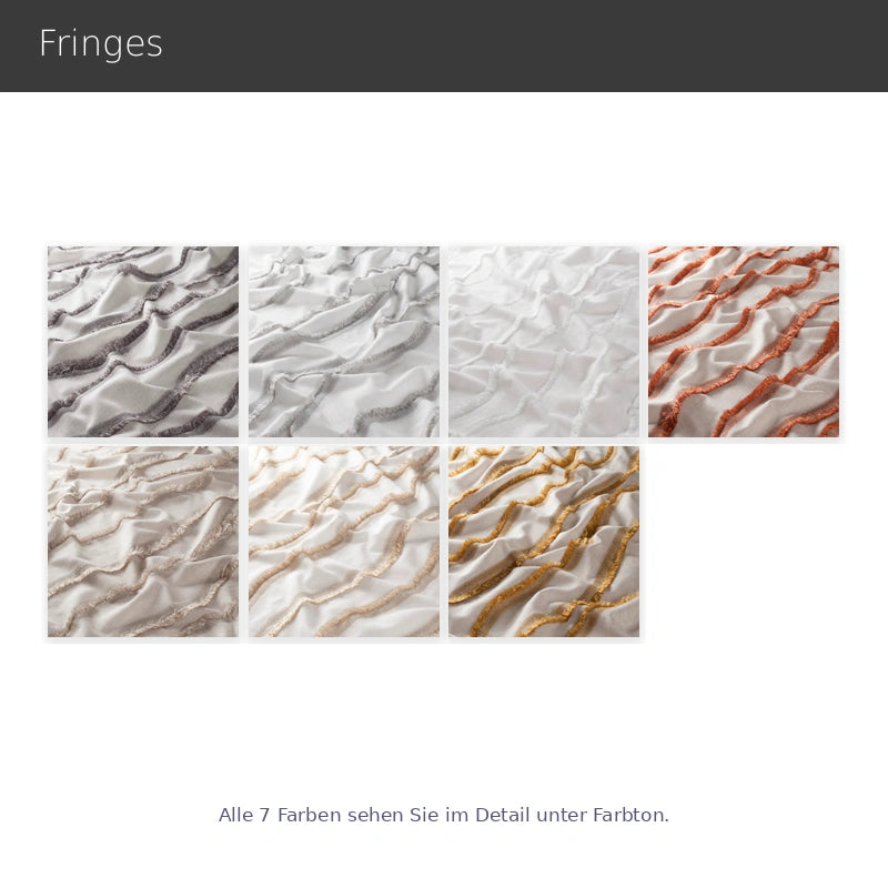 Fringes – halbtransparenter Designvorhang nach Maß mit lebendigem Scherli-Wellenmuster