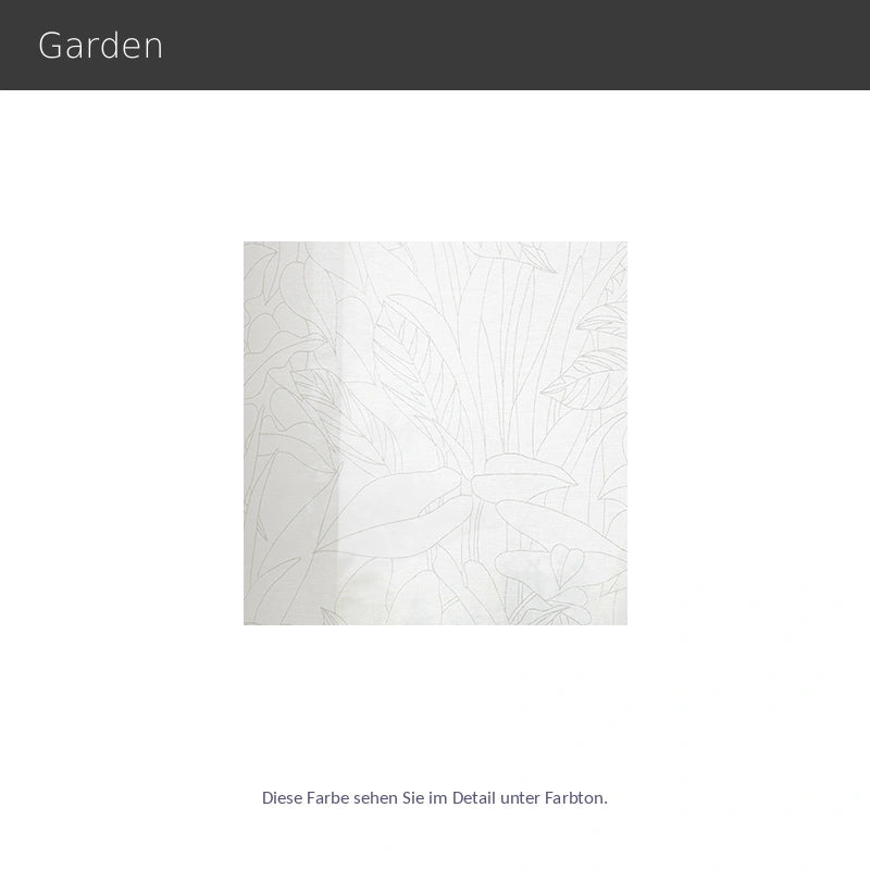 Garden – hochwertiger blickdichter Flächenvorhang nach Maß mit filigranem Blättermuster in Weiß