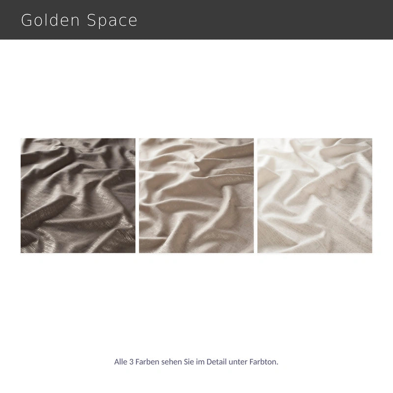 Golden Space – exklusiver Design-Vorhang nach Maß mit Metallic-Foilprint Leinen Baumwolle