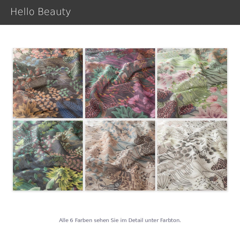 Hello Beauty – floraler moderner Leinenvorhang nach Maß mit großflächigem Blütendesign