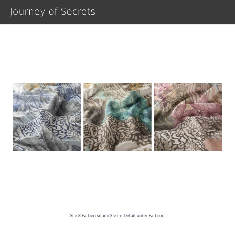 Journey of Secrets – exklusiver Design Leinen-Vorhang nach Maß mit tropischem Dschungelmotiv, 3 Farben