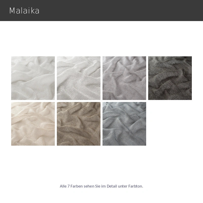 Malaika – moderne halbtransparente Gardine nach Maß mit feiner Webstruktur Gittergewebe in 7 Farben