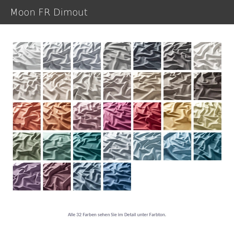 Moon FR Dimout – verdunkelndes Raffrollo nach Maß mit optionaler Thermo- und Akustikoption