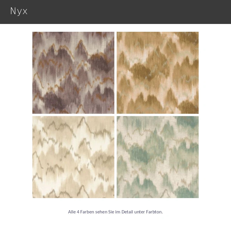 Nyx – hochwertiger Design Vorhang nach Maß mit modernem Farbverlauf und edlen Metallic-Details, 4 Farben