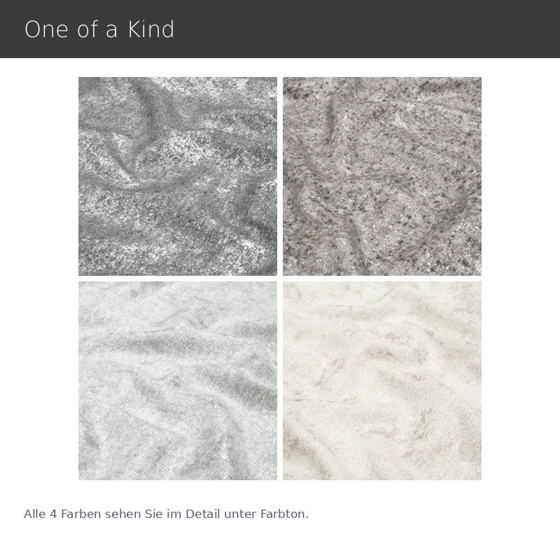 One of a Kind – edler Bouclé Jacquard Vorhang nach Maß Metallic Silber Glanz mit raffiniertem Design