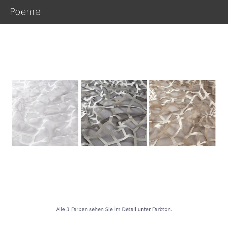 Poeme – halbtransparente Ausbrenner-Gardine nach Maß mit modernem grafischem Muster