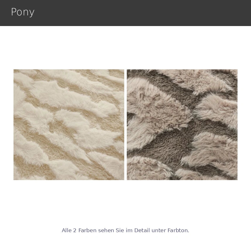 Pony – moderner Fellteppich nach Maß mit gescheckter Fellmusterung ausgefallenes Design Beige-Sand oder Sand-Braun