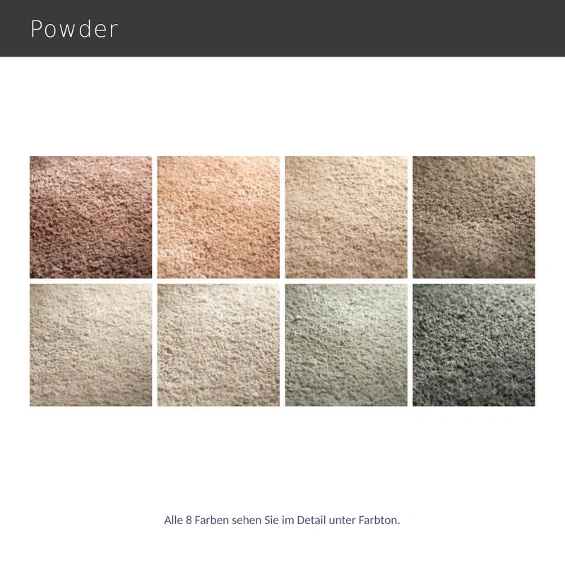 Powder – eleganter Teppich nach Maß mit pudrigen Farben und natürlichem Schimmer