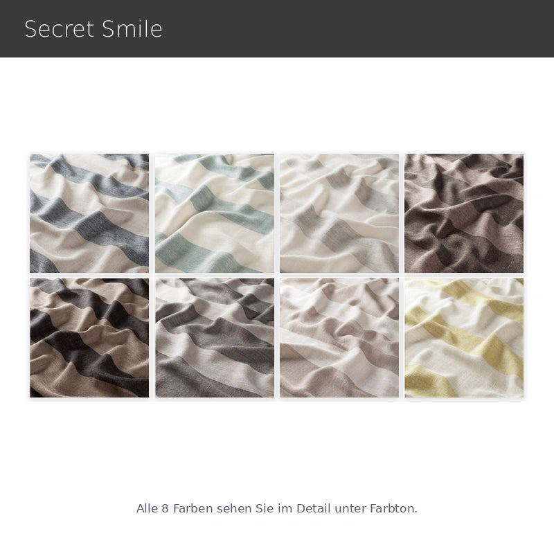 Secret Smile - blickdichter Leinenvorhang nach Maß mit edlem Streifendesign in Naturtönen