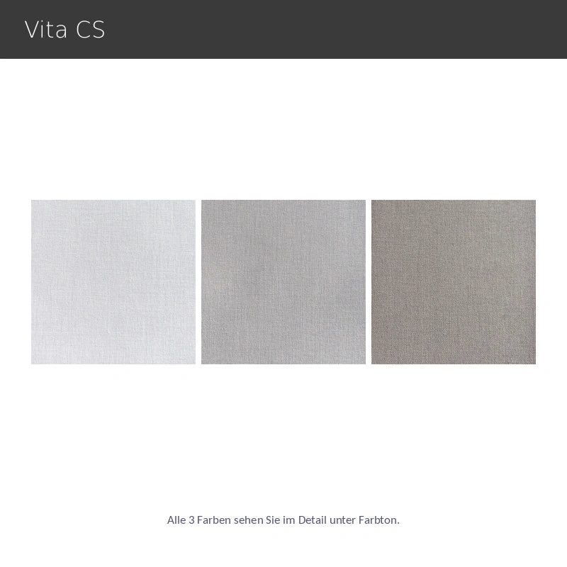 Vita CS – halbtransparenter moderner Flächenvorhang nach Maß aus 100 % Trevira CS, 3 Farben