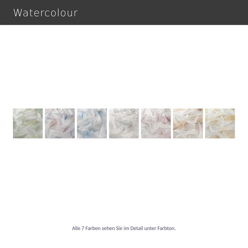 Watercolour – halbtransparenter Leinenoptik Vorhang nach Maß mit aquarellartigem Muster