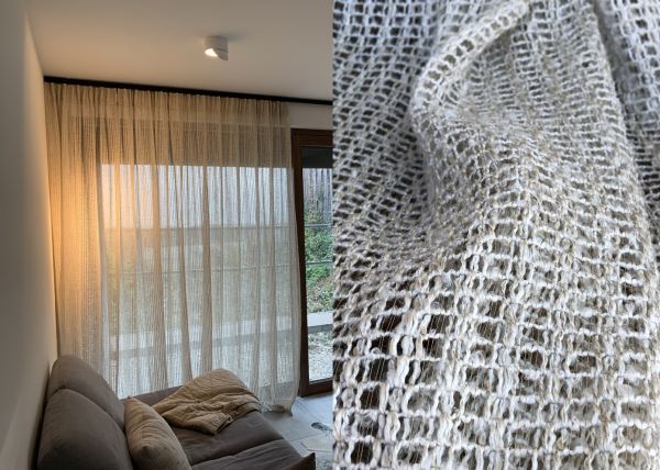 Vorhang Design Light Legend moderne, lässige Strickoptik Natur halbtransparent für Schienen&Stangen