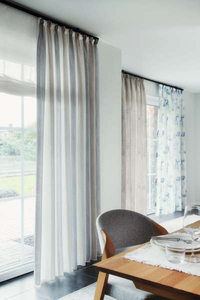 Moderner Vorhang Garden Stripe mit klassischem Streifen Muster für Schienen& Stangen Landhaus