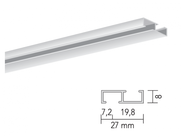 Aluminium Vorhangschiene 01-2334 1-läufig mittelschwere Vorhänge I Biegbar I Deckenmontage
