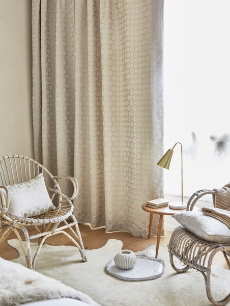 Vorhang Solitaire blickdicht Luxus mit edlem Muster blickdicht beige, grau, blau Schienen& Stangen