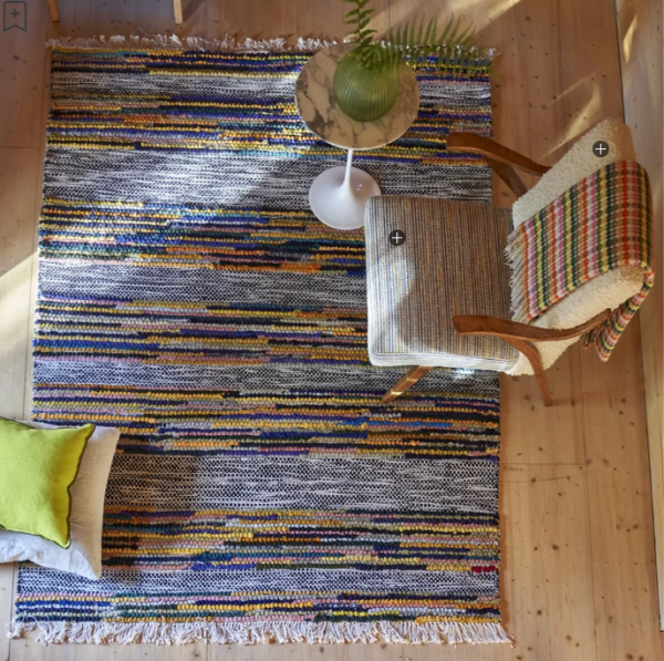 Blickfang Teppich Zanshi Ochre Streifen modern bunt Wohnzimmer Designers Guild verschiedene Größen