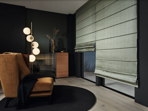 Modernes Faltrollo Cambridge blickdicht/halbtransparent mit Luxuriösem Glanz I Horizon