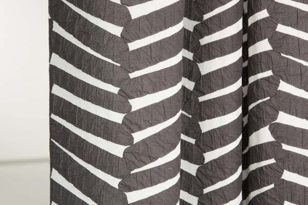 Design Vorhang Moyo mit geometrischem Fischgrätmuster I 100% Baumwolle I schwarz/weiß