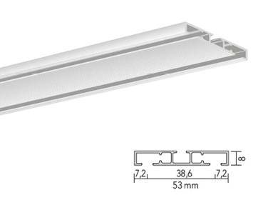 Filigrane Aluminium Vorhangschiene 01-2384 2-läufig mittelschwere Vorhänge Deckenmontage MHZ