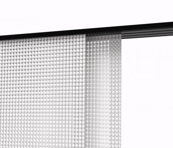 Moderne Flächenvorhangschiene 3-läufig Alu weiß, silber, schwarz flach inkl. Paneelwagen Wand-/Decke