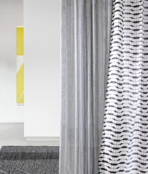 Design Vorhang Untitled AB6 mit modernem Grafik Muster Geometrisch schwarz/natur/grau