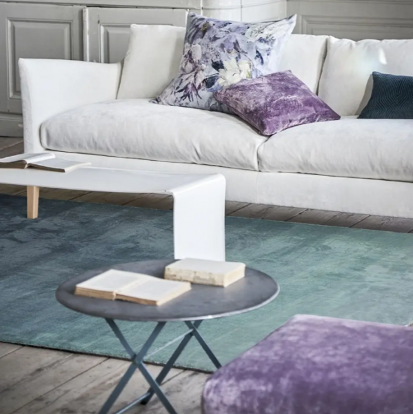 Luxuriöser Ombre Teppich Capisoli Teal Farbverlauf grün/türkis Wohn-Schlafzimmer Designers Guild